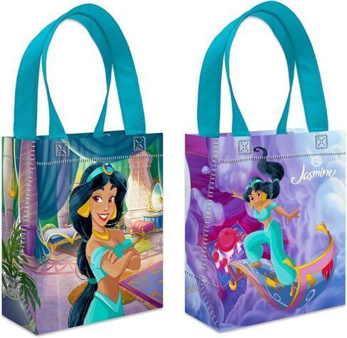 Princess Jasmine Party Favor Bags Set – 24 Pack 8" Aladdin Goodie Bags for Kids Bulk Reusable Mini Totes | Disney Princess Jasmine Birthday Party Supplies in Saudi Arabia