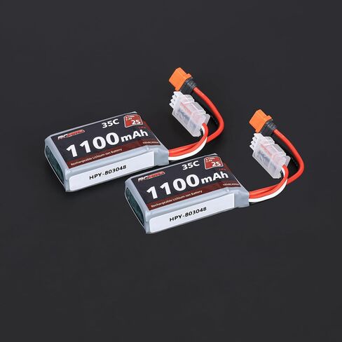 بطارية ليبو RCAWD 7.4 فولت 2S 35C 1100 مللي أمبير في الساعة مع قابس JST EC2 أنثى إلى IC2 ذكر وشاحن 3S 7.4V 1.3A لسلسلة 1/12 Losi Mini LMT Axial UTB18 جزء ترقيات قطعتين in Saudi Arabia