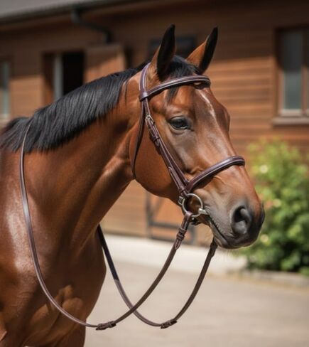 غطاء رأس الحصان الغربي من جلد Latigo ذو خياطة مزدوجة in Kuwait