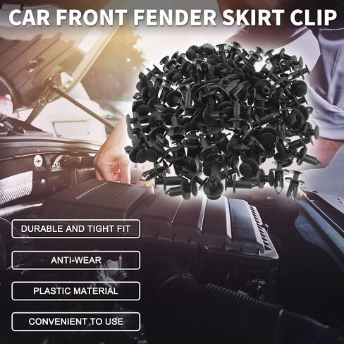 Car Front Fender Skirt Clip for Ford Escape 2008-2012 Durable No.N807389S/21030249/6503598 | Bumper Push Type Plastic Retainer Rivets Black 25 Pcs in Saudi Arabia