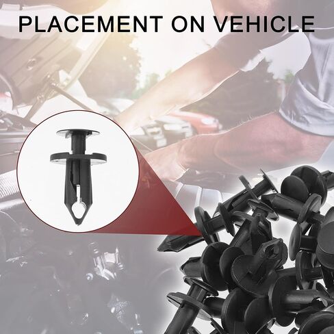 Car Front Fender Skirt Clip for Ford Escape 2008-2012 Durable No.N807389S/21030249/6503598 | Bumper Push Type Plastic Retainer Rivets Black 25 Pcs in Saudi Arabia