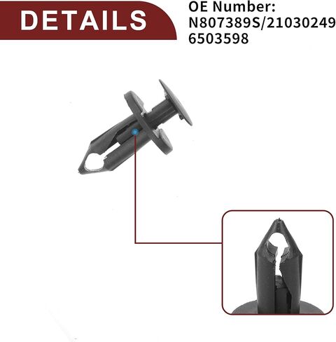 Car Front Fender Skirt Clip for Ford Escape 2008-2012 Durable No.N807389S/21030249/6503598 | Bumper Push Type Plastic Retainer Rivets Black 25 Pcs in Saudi Arabia