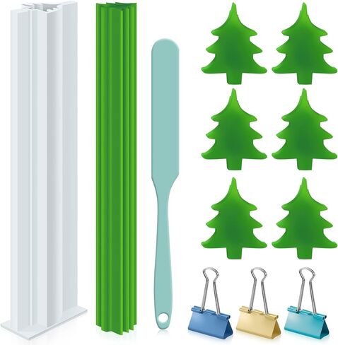 Tessco Heart Shaped Long Tube Silicone Mold Heart Soap Embed Molds Soap Mold Heart Shape Column Mold Soap Making Supplies with Spatula 3 Pcs Binder Clips for Soap Chocolate Candy Cake (Pink, Heart) in Kuwait