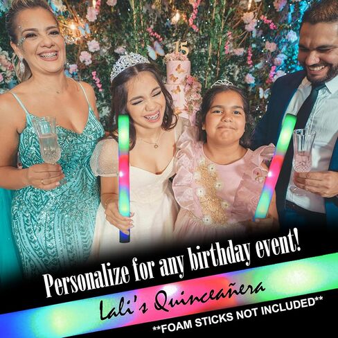 75 ملصقًا مخصصًا من Quinceanera للعصي المتوهجة المخصصة، ملصقات عصا إسفنجية، لاصق قوي، مثالي لهدايا وديكورات الحفلات in Saudi Arabia