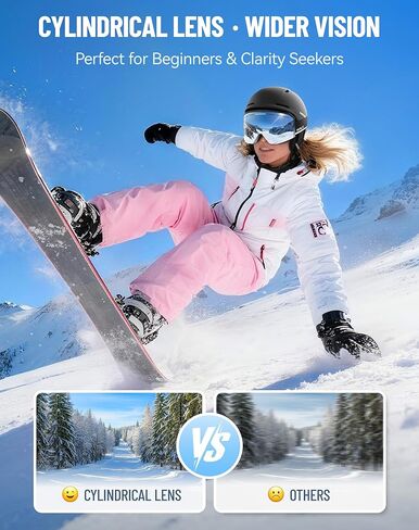 نظارات التزلج على الجليد للرجال والنساء والشباب - نظارات OTG للتزلج على الجليد مضادة للضباب - شفافة بنسبة 80% in Kuwait