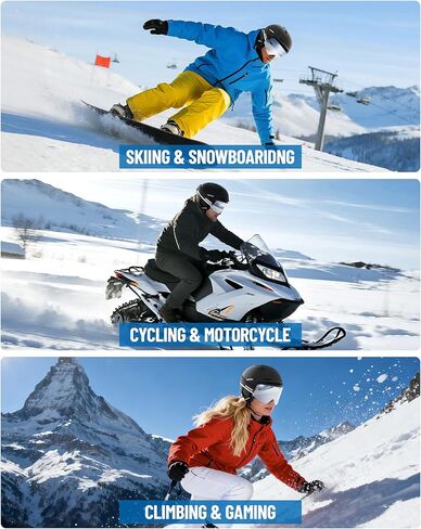 نظارات التزلج على الجليد للرجال والنساء والشباب - نظارات OTG للتزلج على الجليد مضادة للضباب - شفافة بنسبة 80% in Kuwait