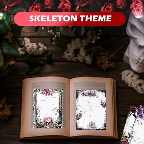 24 Pcs Gothic Sticky Notes Bulk Skull Gifts for Women Witchy Office Supplies Goth Style Design 3 x 4 Self-Stick Notepads for Book Lovers Office Supplies in Kuwait