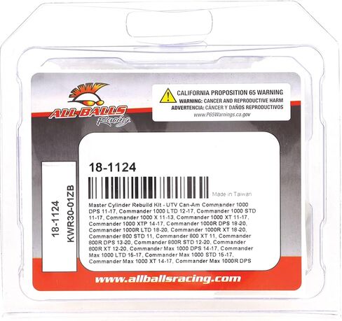 All Balls 18-1124 Master Cylinder Rebuild Kit Compatible With/Replacement For Can-Am Commander 800 2011, Commander 800R 2012-2013, 2016-2020, Commander 800R XT 2012-2020, Commander 1000 2011-2017 in Saudi Arabia