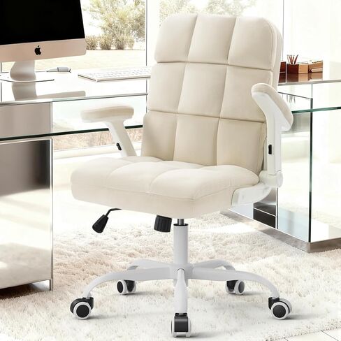 SEATZONE Home Office Chairs with Wheels, Comfortable Ergonomic Flip-up Armrest Adjustable Computer Desk Chair Backward Tilt in Saudi Arabia