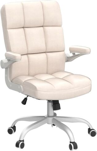 SEATZONE Home Office Chairs with Wheels, Comfortable Ergonomic Flip-up Armrest Adjustable Computer Desk Chair Backward Tilt in Saudi Arabia