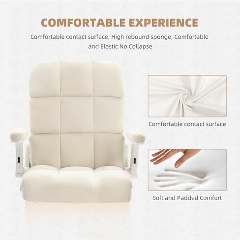 SEATZONE Home Office Chairs with Wheels, Comfortable Ergonomic Flip-up Armrest Adjustable Computer Desk Chair Backward Tilt in Saudi Arabia