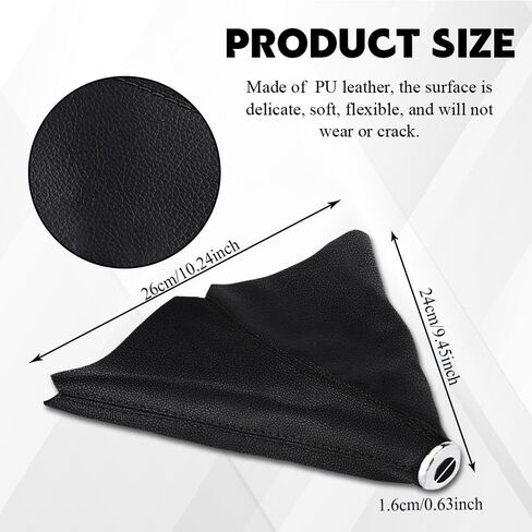 Car Shift Boot Cover, Stick Shift Cover, Dustproof Gear Shifter Protection Sleeve Gaiter, Auto Leather Shifter Lever Knob Boot Protector for Most Manual Transmission Cars (Black) in Kuwait