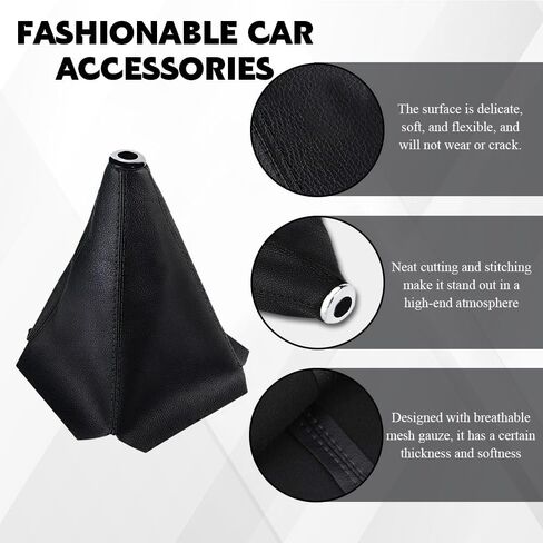 Car Shift Boot Cover, Stick Shift Cover, Dustproof Gear Shifter Protection Sleeve Gaiter, Auto Leather Shifter Lever Knob Boot Protector for Most Manual Transmission Cars (Black) in Kuwait