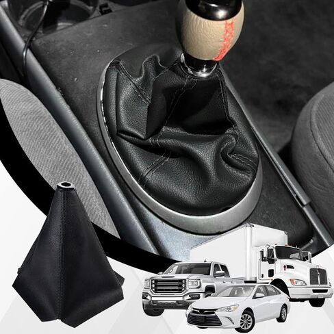 Car Shift Boot Cover, Stick Shift Cover, Dustproof Gear Shifter Protection Sleeve Gaiter, Auto Leather Shifter Lever Knob Boot Protector for Most Manual Transmission Cars (Black) in Kuwait