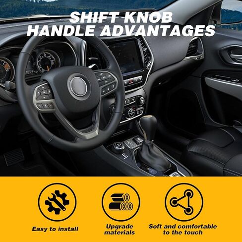 Gold Gear Shift Knob Handle Compatible with Cherokee 2014-2019 Replace 5YD291X9AA 68253072AA 5YD291X9AB in Saudi Arabia