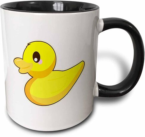 3dRose Cute Kawaii Rubber Duck Duckie Cartoon, Yellow Mug, 11 oz in Saudi Arabia