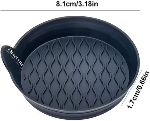 4-Pack Silicone Car Coasters with Anti-Slip Stripe Design (Black) in Saudi Arabia