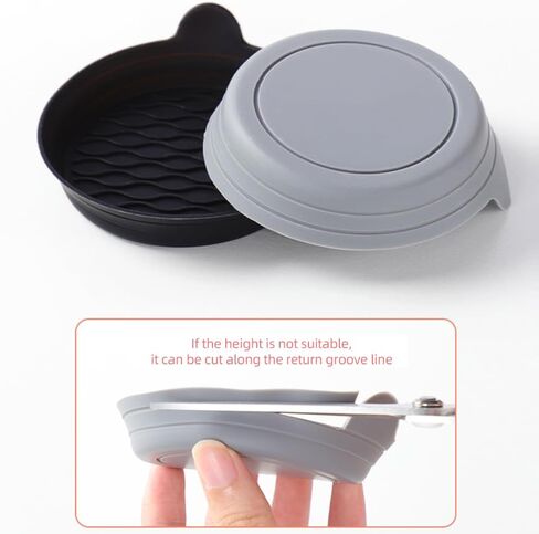 4-Pack Silicone Car Coasters with Anti-Slip Stripe Design (Black) in Saudi Arabia