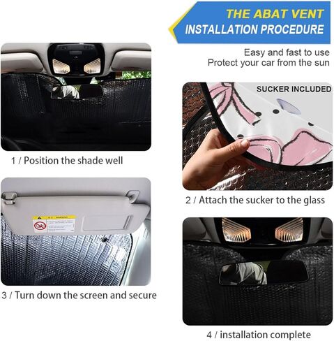 Bow Pink Windshield Sun Shade for Cars, Trucks, SUVs - UV Rays Defense, Folding Front Auto Sunshade, Vehicle Interior Cooler (55x27.6 Inch) in Saudi Arabia