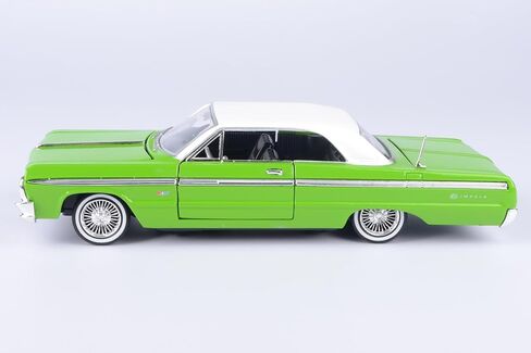 Motormax Get Low Series 1964 إمبالا هارد توب لوريدر 1:24 دييكاست موديل أخضر مع قمة بيضاء 79021 in Saudi Arabia