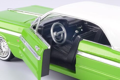 Motormax Get Low Series 1964 إمبالا هارد توب لوريدر 1:24 دييكاست موديل أخضر مع قمة بيضاء 79021 in Saudi Arabia