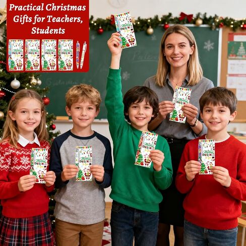 Konsait 48 PCS Christmas Pens with Greeting Cards, Holiday Ballpoint Pen Xmas Party Favors Class Christmas Gifts for Students Teachers Coworkers Friends Family School Office Supplies 24 Sets in Saudi Arabia