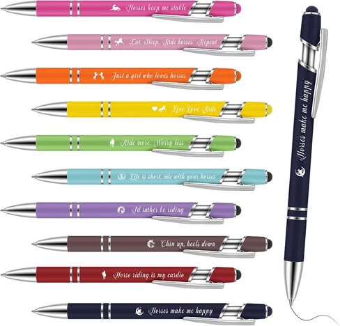 10 قطع من أقلام محبي الخيول، هدايا لطيفة لحفلات الخيول مع أقوال عيد الميلاد، أقلام حبر جاف، هدايا للفروسية، راكبي المدارس، طلاب الفصول الدراسية، مستلزمات أعياد الميلاد المكتبية in Kuwait