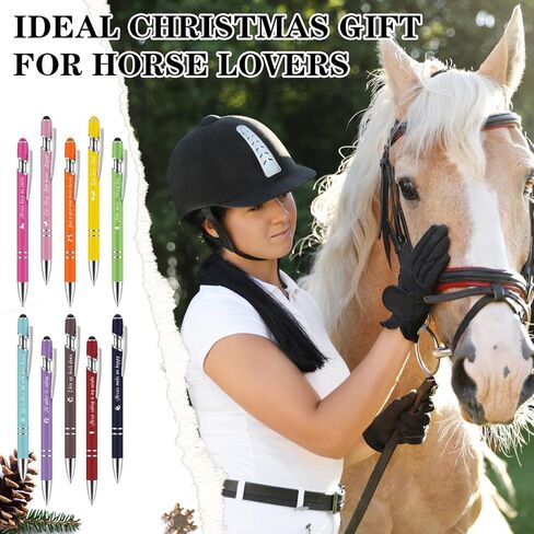 10 قطع من أقلام محبي الخيول، هدايا لطيفة لحفلات الخيول مع أقوال عيد الميلاد، أقلام حبر جاف، هدايا للفروسية، راكبي المدارس، طلاب الفصول الدراسية، مستلزمات أعياد الميلاد المكتبية in Kuwait