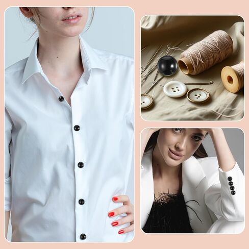 30Pcs No Sew Black Pearl Buttons Brooch Pins, No Sew Buttons, Pearl Button for Clothes, 10mm Detachable & Reusable DIY Craft Decoration with Sliver Metal Shank for Clothes, Jewelry, 0.39 inches/ 1 cm in Saudi Arabia