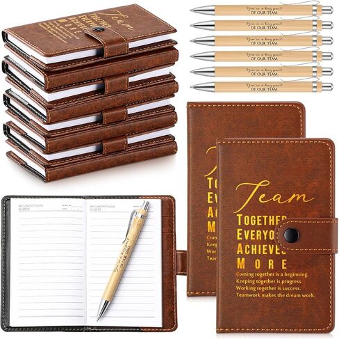 Honoson 12 Sets Team Appreciation Gifts Bulk Pocket Size Leather Notebook with Ballpoint Pen in Black Ink Christmas Employee Appreciation Gifts for Staff Coworker Team Teacher Student Nurse in Saudi Arabia
