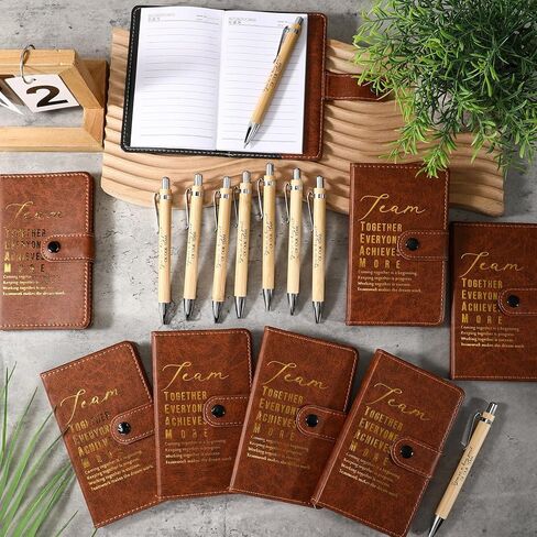 Honoson 12 Sets Team Appreciation Gifts Bulk Pocket Size Leather Notebook with Ballpoint Pen in Black Ink Christmas Employee Appreciation Gifts for Staff Coworker Team Teacher Student Nurse in Saudi Arabia