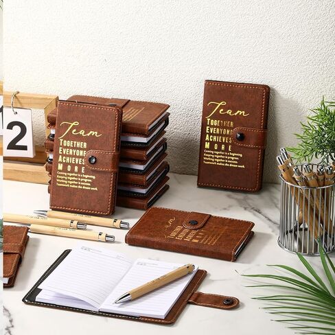 Honoson 12 Sets Team Appreciation Gifts Bulk Pocket Size Leather Notebook with Ballpoint Pen in Black Ink Christmas Employee Appreciation Gifts for Staff Coworker Team Teacher Student Nurse in Saudi Arabia