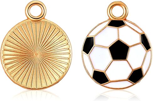 60 Pcs Enamel Soccer Charm Football Charms, Alloy Sports Charms Ball Soccer Pendants Beads for Jewelry Making Supplies DIY Necklace Bracelet Crafting Adults Teens in Kuwait