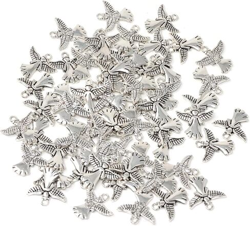 60PCS Guardian Angel Charms Antique Silver Angel Pendants Alloy Religious Charms Pendant Cute Tiny Pendants Bead Charms for Keychains Earrings Bracelets Necklaces Jewelry Making and DIY Crafts in Saudi Arabia