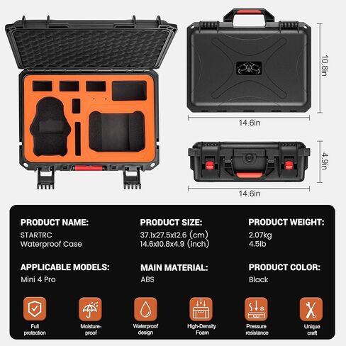 STARTRC Mini 4 Pro Case Waterproof Hard Carrying Case for DJI Mini 3 Pro/Mini 3 Accessories,Tavel Case for DJI Mini 4 Pro Fly More Combo (RC/N1/N2 Controller) in Kuwait