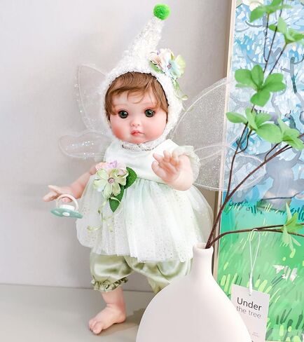Baby Doll, 18 Inch Reborn Baby Dolls – Realistic Lifelike Green Fairy Newborn Girl Doll, Real Life Baby Dolls with Accessories, Gift for 3+ Year Old Girls, Pretend Play & Collection in Saudi Arabia