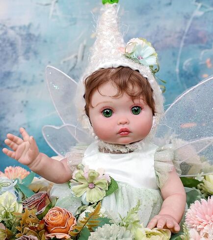 Baby Doll, 18 Inch Reborn Baby Dolls – Realistic Lifelike Green Fairy Newborn Girl Doll, Real Life Baby Dolls with Accessories, Gift for 3+ Year Old Girls, Pretend Play & Collection in Saudi Arabia
