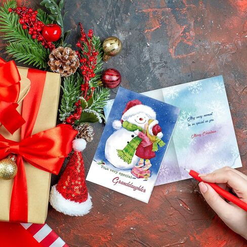 بطاقة عيد ميلاد سعيد للحفيدة مع مظروف، هدايا عيد الميلاد الجميلة لحفيدة مميزة جدًا من الجدة in Kuwait