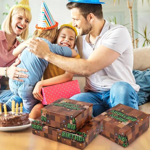 10 ورقات ورق تغليف بموضوع البكسل، 50 × 70 سم / 19.7 × 27.6 بوصة ورق تغليف عيد الميلاد لألعاب الفيديو للأولاد والبنات وهدايا عيد الميلاد وهدايا الحفلات ذات الطابع الخاص وديكور لوازم تغليف عيد الميلاد in Saudi Arabia