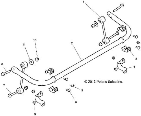 مجموعة وصلات شريط التثبيت Polaris RZR، قطعة OEM الأصلية 1543205، الكمية 1 in Saudi Arabia