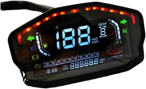 عداد سرعة الدراجة النارية مقياس سرعة الدوران الرقمي للدراجات النارية LED لوحة القيادة RPM أجزاء الملحقات مقياس سرعة الدوران مقياس سرعة الدوران عداد المسافات مقياس سرعة الدوران الرقمي in Kuwait