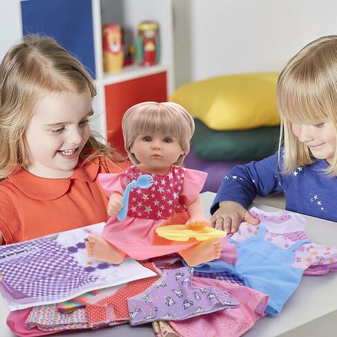 Girl Doll Clothes and Accessories 6 Sets Doll Clothes for 12 Inch Dolls Alive-Baby Doll Clothes Dress Pajamas Lovely Baby Doll Outfits Accessories for Christmas Birthday for Little Girl in Kuwait