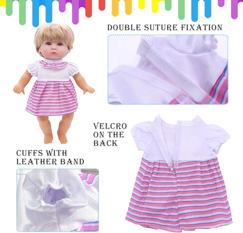 Girl Doll Clothes and Accessories 6 Sets Doll Clothes for 12 Inch Dolls Alive-Baby Doll Clothes Dress Pajamas Lovely Baby Doll Outfits Accessories for Christmas Birthday for Little Girl in Kuwait