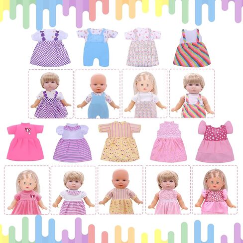 Girl Doll Clothes and Accessories 6 Sets Doll Clothes for 12 Inch Dolls Alive-Baby Doll Clothes Dress Pajamas Lovely Baby Doll Outfits Accessories for Christmas Birthday for Little Girl in Kuwait