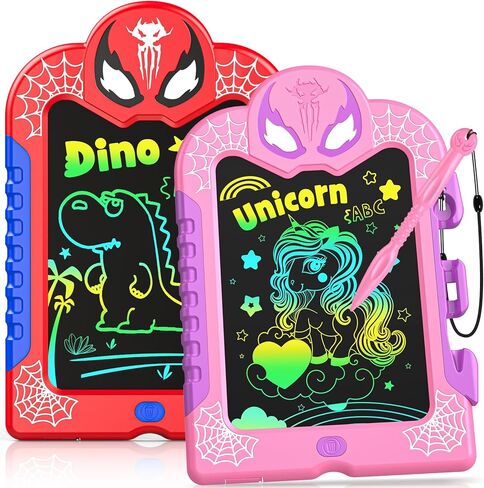 كمبيوتر لوحي للكتابة على شكل عنكبوت LCD للأطفال: لوحة رسومات الشعار المبتكرة الملونة ولوحة الرسم لعمر 3 4 5 6 7 8 سنوات للأولاد والبنات الصغار هدايا عيد الميلاد للأطفال من سن 4 إلى 6 سنوات in Kuwait