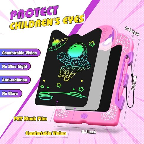 كمبيوتر لوحي للكتابة على شكل عنكبوت LCD للأطفال: لوحة رسومات الشعار المبتكرة الملونة ولوحة الرسم لعمر 3 4 5 6 7 8 سنوات للأولاد والبنات الصغار هدايا عيد الميلاد للأطفال من سن 4 إلى 6 سنوات in Kuwait
