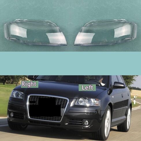 Compatible With A-udi A3 2003-2008 Headlight Cover - Transparent Lampshade Replacement Original Lens - Plexiglass Shell(Right) in Saudi Arabia