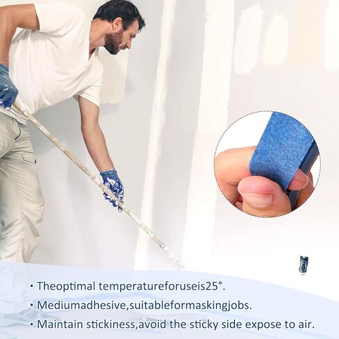 3 Rolls Premium Painters Tape, Paint Tape for Multi-Purpose, 0.94 Inches x 22 Yards, Blue in Saudi Arabia