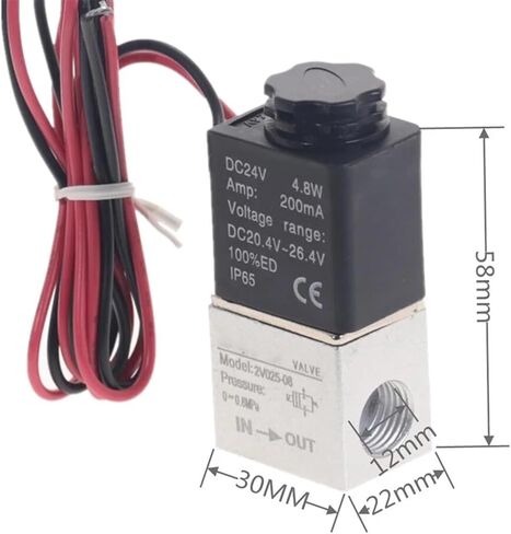 Compressor Valve 1/4" Normally Closed Pneumatic Aluminum Solenoid Valves 12V 24V Voltage For Air(COIL,24V DC) in Saudi Arabia