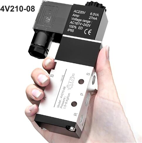 4v210-08 Pneumatic Valve Electric Solenoid Valve Control Air Gas Magnetic 5 Way 2 Position DC12V 24V AC110V 220V Coil Volt(DC24) in Saudi Arabia
